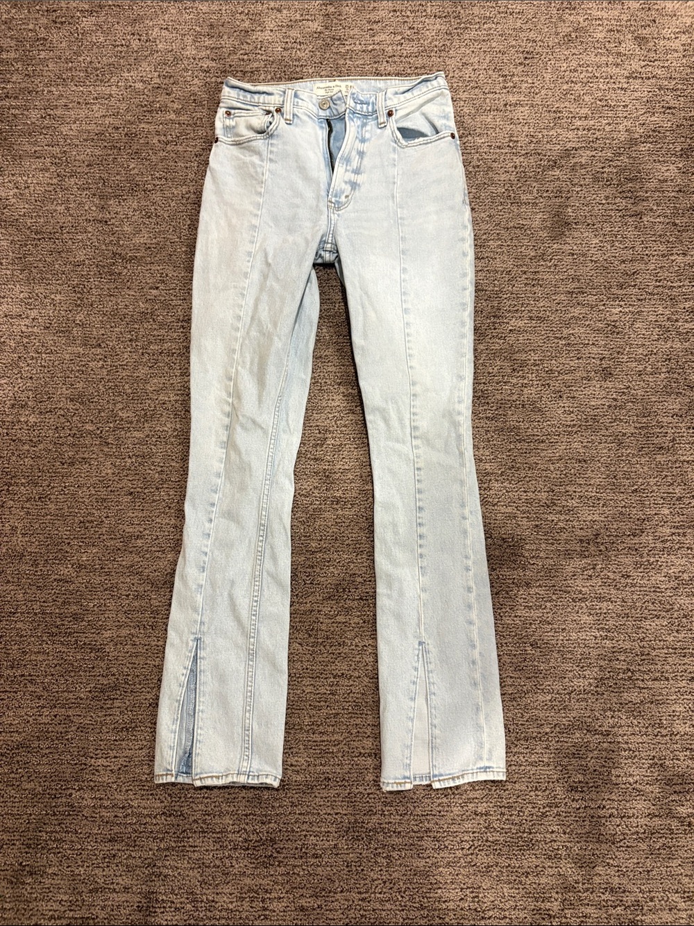 Abercrombie & Fitch Light Blue Flare Jeans with Front Slits